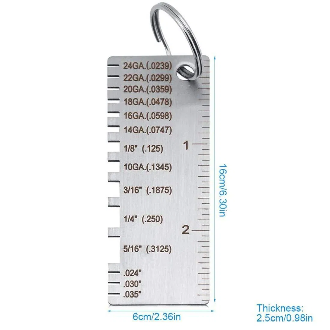2 Pack Stainless Steel Sheet Metal and Wire Thickness Gauge Measuring Tools