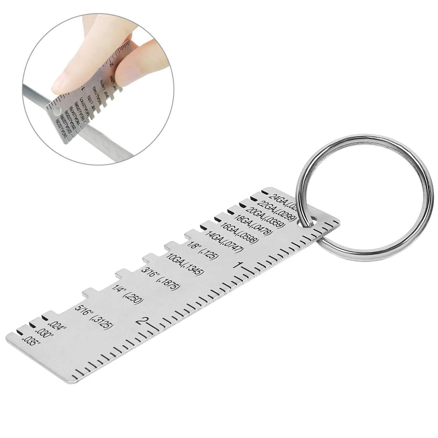 2 Pack Stainless Steel Sheet Metal and Wire Thickness Gauge Measuring Tools