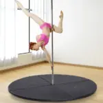 Soozier 59 Inch Round Foldable Pole Dance Crash Mat 2 Inch Thick Black - Image 2