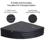 Soozier 59 Inch Round Foldable Pole Dance Crash Mat 2 Inch Thick Black - Image 4