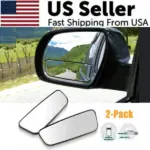 2 Pack 360 Degree Stick On Blind Spot Mirrors for Car Truck and SUV