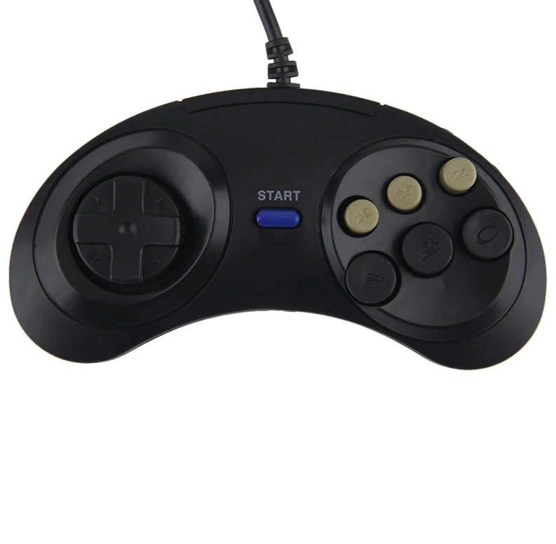 2 Pack 6 Button Game Controllers Compatible with Sega Genesis