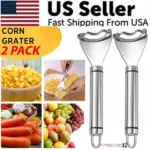 2 Pack Stainless Steel Corn Cob Peelers with Serrated Blades