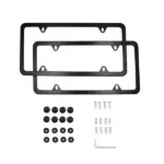 2 Pack Black Stainless Steel License Plate Frames with Mounting Hardware - Image 12