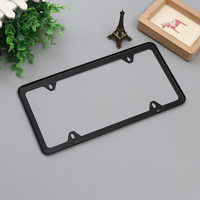 2 Pack Black Stainless Steel License Plate Frames with Mounting Hardware