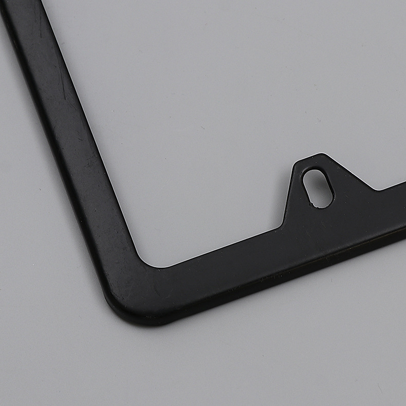 2 Pack Black Stainless Steel License Plate Frames with Mounting Hardware