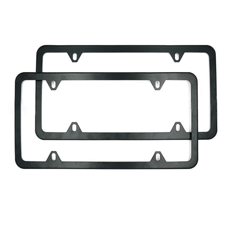 2 Pack Black Stainless Steel License Plate Frames with Mounting Hardware