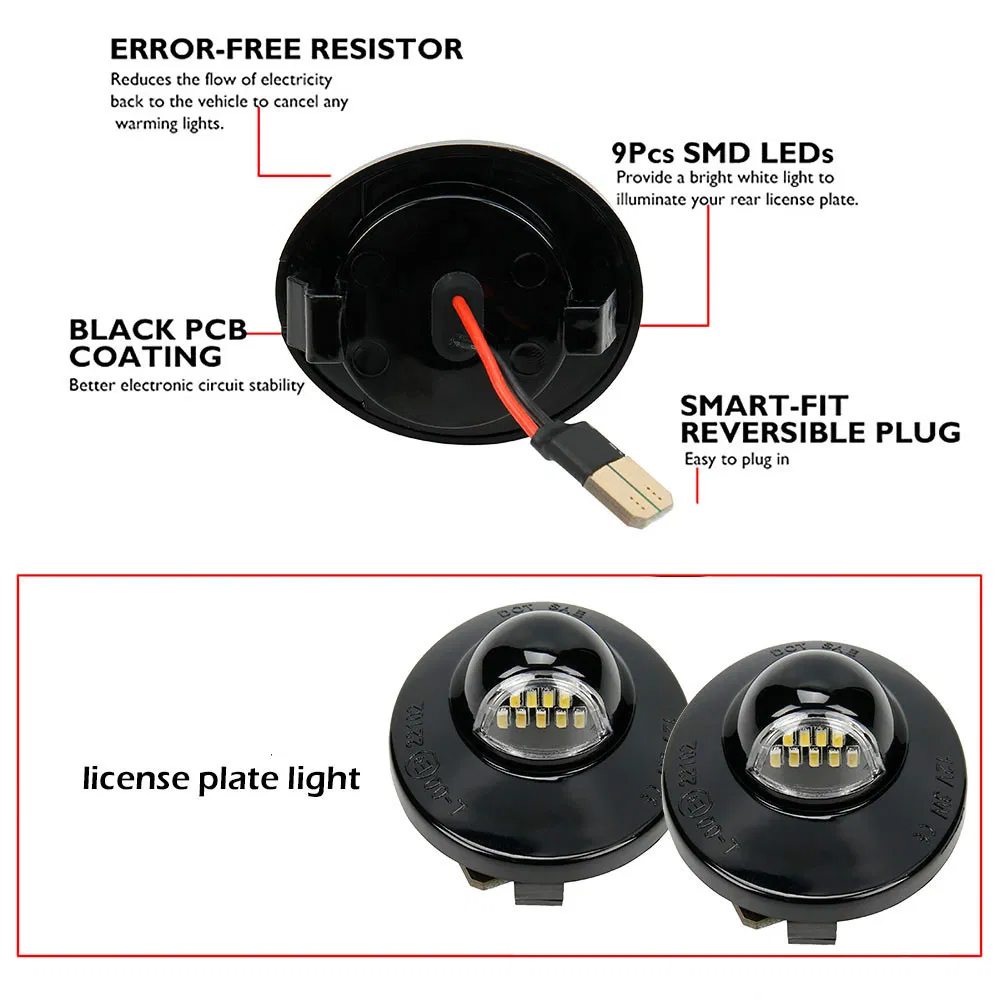 2 Pack LED License Plate Light Assemblies for Ford F-150 F-250 F-350