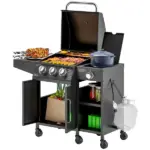 3 Burner Propane Gas Grill with Side Burner Barbecue Grill with Shelves, 37,000 BTU Output, 310 sq.in. Cooking Area - Image 11