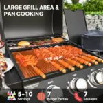 3 Burner Propane Gas Grill with Side Burner Barbecue Grill with Shelves, 37,000 BTU Output, 310 sq.in. Cooking Area - Image 4