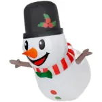3 ft Inflatable Snowman, Lean Out from Window Outdoor Decoration with LED Lights, Blow-Up Outdoor Christmas Display for Party