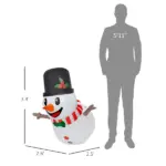 3 ft Inflatable Snowman, Lean Out from Window Outdoor Decoration with LED Lights, Blow-Up Outdoor Christmas Display for Party - Image 3
