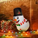 3 ft Inflatable Snowman, Lean Out from Window Outdoor Decoration with LED Lights, Blow-Up Outdoor Christmas Display for Party - Image 9