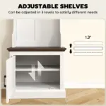 HOMCOM 3-in-1 Hall Tree with Shoe Storage Bench Coat Rack and 3 Hooks White Wood Grain - Image 7