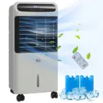 HOMCOM 3-In-1 Ice Cooling Fan, Mobile Evaporative Air Cooler with Remote, Timer, Oscillating for Home Office, Bedroom, Gray - Image 11