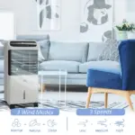 HOMCOM 3-In-1 Ice Cooling Fan, Mobile Evaporative Air Cooler with Remote, Timer, Oscillating for Home Office, Bedroom, Gray - Image 5