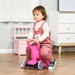 3-in-1 Kids Scooter Walker Push Car, Pink, Height Adjustable, with Storage, Durable - Image 8