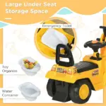 HOMCOM 3-in-1 Ride On Excavator Digger Scooter and Pulling Cart, Construction Pretend Play Toy for Kids - Image 5