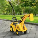 HOMCOM 3-in-1 Ride On Excavator Digger Scooter and Pulling Cart, Construction Pretend Play Toy for Kids - Image 10