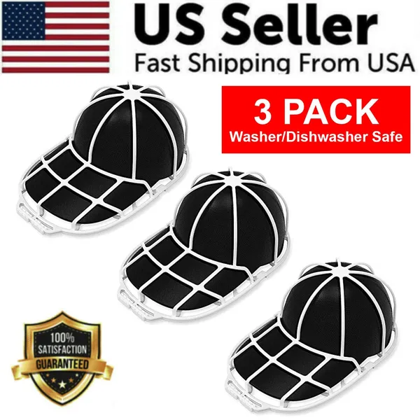 3-pack-hat-washer-baseball-cap-cleaner-machine-washing-cage-holder-frame-net-new-6.webp 3 Pack Baseball Cap Washer Cage Frames for Washing Machine - Image 1