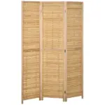 HOMCOM 3 Panel Bamboo Room Divider Hand Woven Folding Privacy Screen Natural for Home Office 4725x67x075