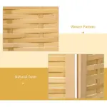 HOMCOM 3 Panel Bamboo Room Divider Hand Woven Folding Privacy Screen Natural for Home Office 4725x67x075 - Image 4