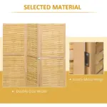 HOMCOM 3 Panel Bamboo Room Divider Hand Woven Folding Privacy Screen Natural for Home Office 4725x67x075 - Image 5
