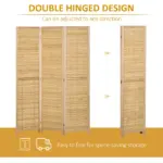 HOMCOM 3 Panel Bamboo Room Divider Hand Woven Folding Privacy Screen Natural for Home Office 4725x67x075 - Image 6