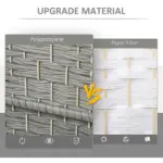 HOMCOM 3 Panel Room Divider, 6 Ft Tall Privacy Screen in Mixed Gray, Freestanding Wood Partition Modern Home Office Decor - Image 5