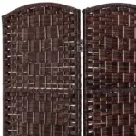 HOMCOM 3 Panel Wicker Room Folding Divider 6 ft Tall Privacy Screen Brown - Image 8