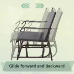 Outsunny 3 Pcs Outdoor Glider Swing, with Coffee Table Bistro Set, Breathable Mesh Fabric, Supports Up to 352 lbs., for Garden, Gray - Image 5