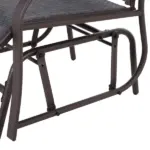 Outsunny 3 Pcs Outdoor Glider Swing, with Coffee Table Bistro Set, Breathable Mesh Fabric, Supports Up to 352 lbs., for Garden, Gray - Image 9