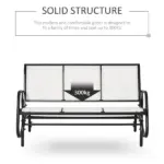 Outsunny 3-Person Breathable Mesh Patio Glider Swing - Cream White Outdoor Porch Bench with Metal Frame - Image 6