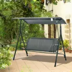 Outsunny 3-Person Porch Swing with Stand, Outdoor Swing - Image 10