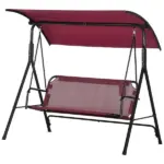 Outsunny 3-Person Porch Swing with Stand, Outdoor Swing for Patio Porch with Adjustable Tilt Canopy and Comfortable Swing Bench-Style Seat - Image 11