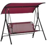 Outsunny 3-Person Porch Swing with Stand, Outdoor Swing for Patio Porch with Adjustable Tilt Canopy and Comfortable Swing Bench-Style Seat - Image 12