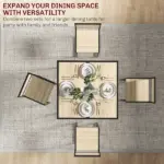 HOMCOM 3-Piece Dining Room Set, Industrial Kitchen Table Set with Rectangular Table and 2 Dining Chairs, Oak - Image 7