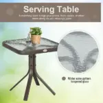 3 Piece Outdoor Glider Chair Set with Glass Coffee Table, Brown - Image 6