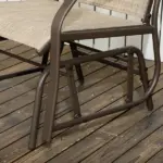 3 Piece Outdoor Glider Chair Set with Glass Coffee Table, Brown - Image 9