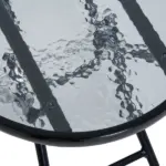 3 Piece Outdoor Rocking Bistro Set, Patio Folding Chair Table Set with Glass Coffee Table for Yard, Patio, Deck, Backyard, Grey - Image 14