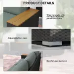 3-Seat Outdoor Patio Sofa with Cushions, PE Rattan Wicker Sofa with Wide Armrests, Outdoor Wicker Couch, Dark Gray - Image 6