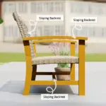 3-Seat Wicker Outdoor Couch Patio Sofa, Acacia Wood Patio Furniture with Steel Seat Armrests, 1000 LBS Capacity, Teak - Image 7