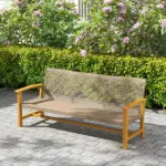 3-Seat Wicker Outdoor Couch Patio Sofa, Acacia Wood Patio Furniture with Steel Seat Armrests, 1000 LBS Capacity, Teak - Image 8