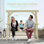Outsunny 3 Seat Wooden Porch Swing with Stand, Patio Swing with Side Tables, for Garden, Poolside, Backyard, Natural Wood - Image 4