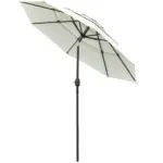 9 ft 3 Tier Patio Umbrella with Crank and Push Button Tilt, Beige - Image 11