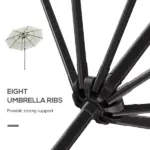 9 ft 3 Tier Patio Umbrella with Crank and Push Button Tilt, Beige - Image 7