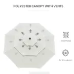 9 ft 3 Tier Patio Umbrella with Crank and Push Button Tilt, Beige - Image 8