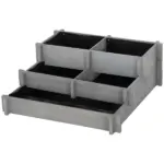 3 Tier Elevated Wood Flower Box Raised Garden Bed with Water Draining Fabric for Soil Gray for Vegetables Herbs - Image 11
