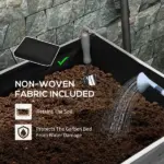 3 Tier Elevated Wood Flower Box Raised Garden Bed with Water Draining Fabric for Soil Gray for Vegetables Herbs - Image 7
