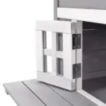 3-Tier Feral Cat House Outdoor Kitten Condo with Raised Floor Asphalt Roof Escape Door Jumping Platform Gray - Image 12